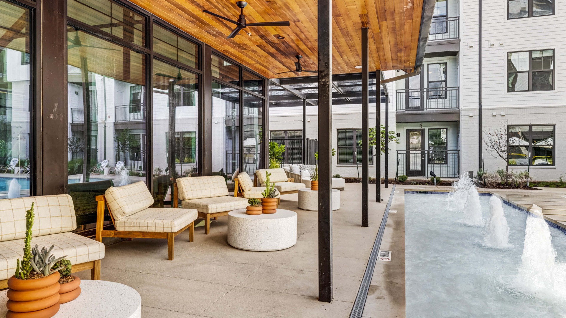 Poolside lounge area