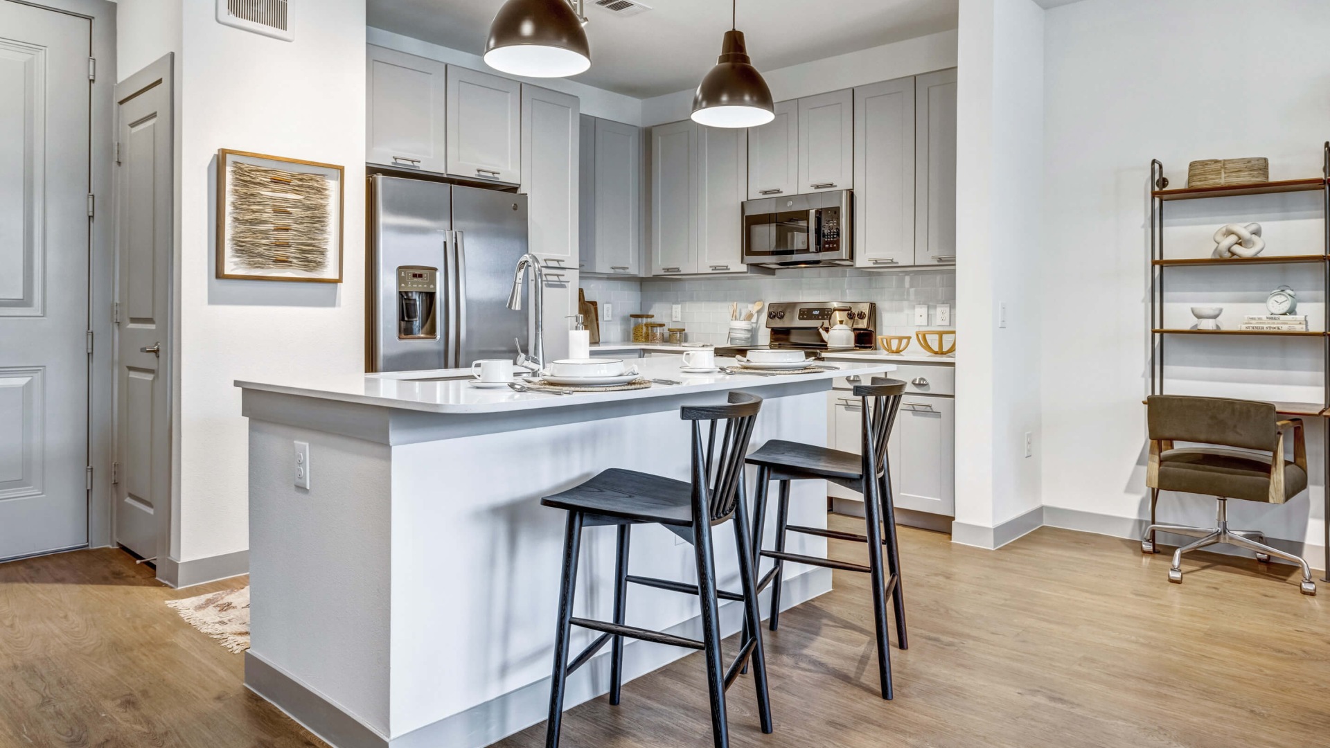 Well-lit kitchen with ample counter space